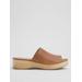 Novel Tumbled Leather Wedge Sandal