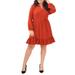 V-neck Long Sleeve A-line Dress