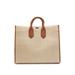 Woven Tote Bag With Faux-leather Trims