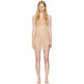 Beige Summer Mesh Minidress