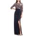 Carrie Sequin Embroidered Draped Gown