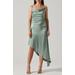 Mirie Asymmetric Satin Dress