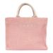 Light Pink Canvas Basket Tote Bag