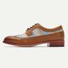 scarpe eleganti da uomo stringate marroni con motivo a strisce blu pelle brogue italiana pelle bovina pieno fiore antiscivolo stringate oxford