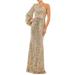 Sequin One-shoulder Column Gown