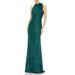 Mock Neck Sequin Sheath Gown