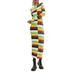 Sico Stripe Colorblock Long Sleeve Sweater Dress