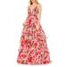 Floral Tiered Chiffon Ballgown