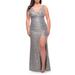 Ruched Stretch Sequin Gown