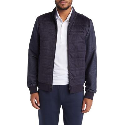 Renoir Mixed Media Faux Suede Quilted Jacket