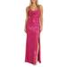 Cowl Neck Sequin Crossback Body-con Gown