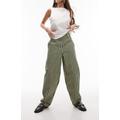 Stripe High Waist Wide Leg Cotton Pants