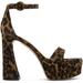 Brown Leopard Print Heeled Sandals