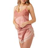 Moonbeams Surplice V-neck Lace Detail Satin Camisole