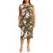 Floral Drape Cowl Neck Midi Dress