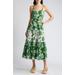 Forest Soul Sleeveless Tiered Ruffle Midi Dress