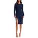 Nadia Long Sleeve Scoop Back Midi Dress