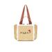 Logo Embroidered Woven Top Handle Bag