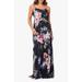 Floral Print Cowl Neck Gown