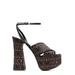 High Block Heel Logo Printed Platform Sandals