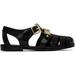 Black Jelly Lettering Logo Sandals