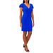 Flutter Sleeve Surplice V-neck Sheath Dress