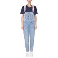 Logo-patch Straight Leg Denim Dungarees