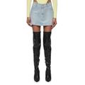 Hotfix Metallic Studded Denim Miniskirt