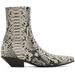 Beige Snake Ankle Boots