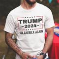 Letter Trump Black 1 Black White T shirt Tee Graphic Tee Men's Graphic Cotton Blend Shirt Trump T Shirt Shirt Short Sleeve Comfortable Tee Outdoor Street Summer Fashion Designer Clothing S M L XL 2XL