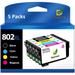 802XL Ink Cartridges Replacement for Epson 802 T802 802XL Ink Cartridges Combo Pack for Epson WF-4740 WF-4730 WF-4720 WF-4734 EC-4020 EC-4030 (2 Black 1 Cyan 1 Magenta 1 Yellow)