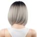 NumWeiTong Wigs For Women Human Hair Women Fashion Lady Gradient Short Straight Hair Cosplay Party Wig