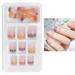 Feildoo French Tip Press on Nails Short Fashion Soft Gel Fake Nails Classic Manicure Natural Acrylic False Nails Stick on Nails For Women Girls Gift Nails Kit 24Pcs Y06R174E NO.6 Orange French