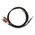 Audio Line Speaker Cord Computer Subwoofer Cable Phone Accessory 2-in-1 3.5mm Male to 2RCA
