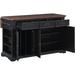 durable Palisade Kitchen Island with 3 Drawers and Cabinets with Adjustable Shelves and Pan Black Finish