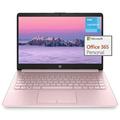 HP 14 Ultra-Light Laptop for Students and Business - Intel Quad-Core Processor 4GB RAM 64GB eMMC 1-Year Office 365 Wi-Fi 11H Long Battery Life Webcam Win11 Home in S Mode Bundle with Mouse