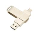 Phone Memory Stick USB 3.0 Type C 2 in 1 Metal Rotatable Portable Flash Drive for Tablets Pictures Storage Silver 32GB