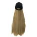 NumWeiTong Wigs For Women Human Hair Long Straight Wig Cap 25 Inch Long Hair Baseball Cap Ball Caps Casual Hat Wig