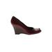 Kenneth Cole REACTION Wedges: Burgundy Print Shoes - Women's Size 9 - Round Toe