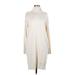 Lululemon Athletica Casual Dress - Sweater Dress Turtleneck Long sleeves: Ivory Print Dresses - Women's Size Small