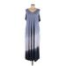 Lane Bryant Casual Dress - Midi V Neck Sleeveless: Gray Color Block Dresses - Women's Size 10 Plus