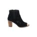 TOMS Ankle Boots: Black Print Shoes - Women's Size 9 1/2 - Peep Toe
