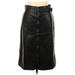 Ann Taylor Faux Leather Skirt: Black Bottoms - Women's Size 14 Petite