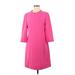 Kate Spade New York Casual Dress - A-Line High Neck 3/4 sleeves: Pink Print Dresses - Women's Size 8