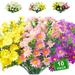 10 Bundles Daisies Artificial Flowers - Colorful Daisy Plant UV Resistant - Lifelike & Safe - Set of 30 Flowers