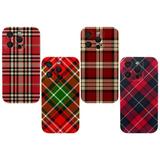 4 Pack Red Plaid Pattern Shockproof Phone Case TPU Soft Shell Camera Protection Anti-Scratch for iPhone 14 Pro Cases