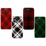 4 Pack Tartan Plaid Green Navy Shockproof Phone Case TPU Soft Shell Camera Protection Anti-Scratch for iPhone 15 Pro Cases