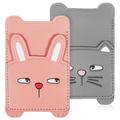 Phone Wallet Pocket ID Card Holder Cat Smartphones Portable Case Pu Leather 2 Pcs