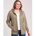 Blair Women's Hooded Fleece Snap Jacket - Tan - L - Misses