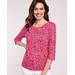 Blair Women's Essential Knit Three-Quarter Sleeve Tee - Pink - M - Misses